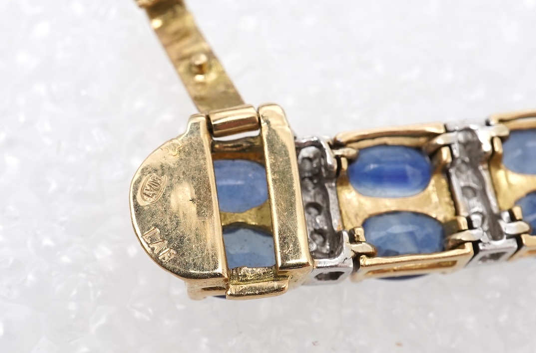 A sapphire and diamond bracelet